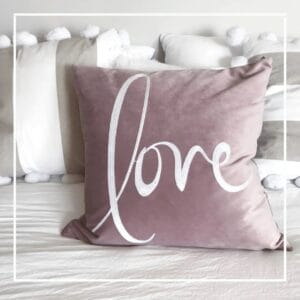 throw pillow reads love - holiday hosting